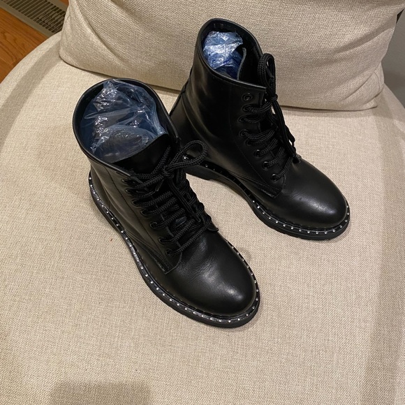 Black Combat Boots genuine leather - Picture 4 of 5